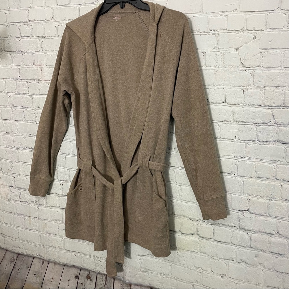 Gap Body Khaki Long Sleeve Bath Robe Size Small - Picture 4 of 9